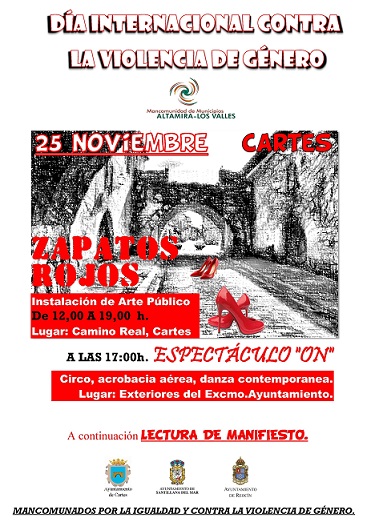 Más de doscientos zapatos donados para la actividad “Zapatos rojos” puesta en marcha por la Mancomunidad Altamira-Los Valles